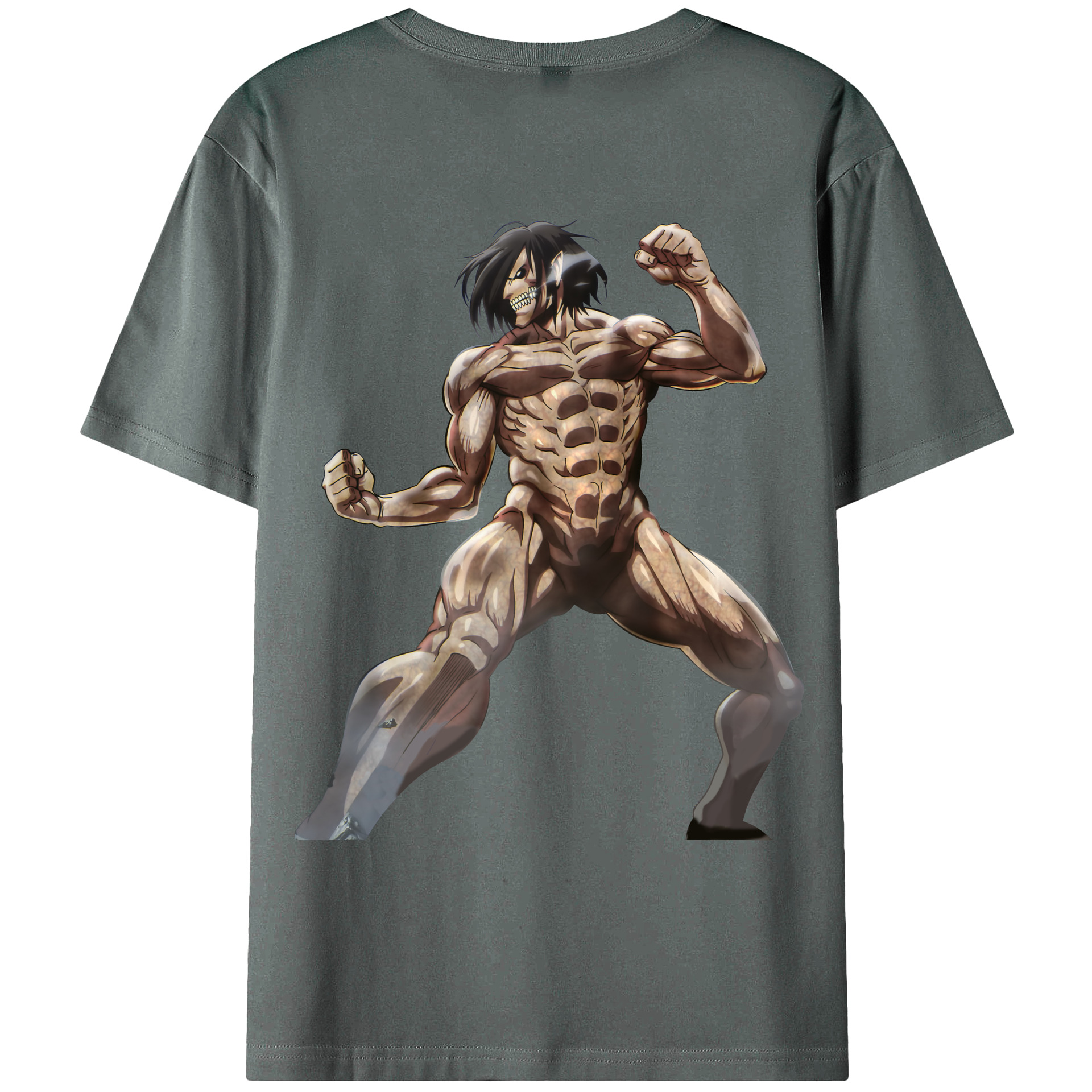 （画像用） 進撃の巨人 Attack on Titan 綿100％ メンズ半袖Tシャツ（バックプリント） 通気性